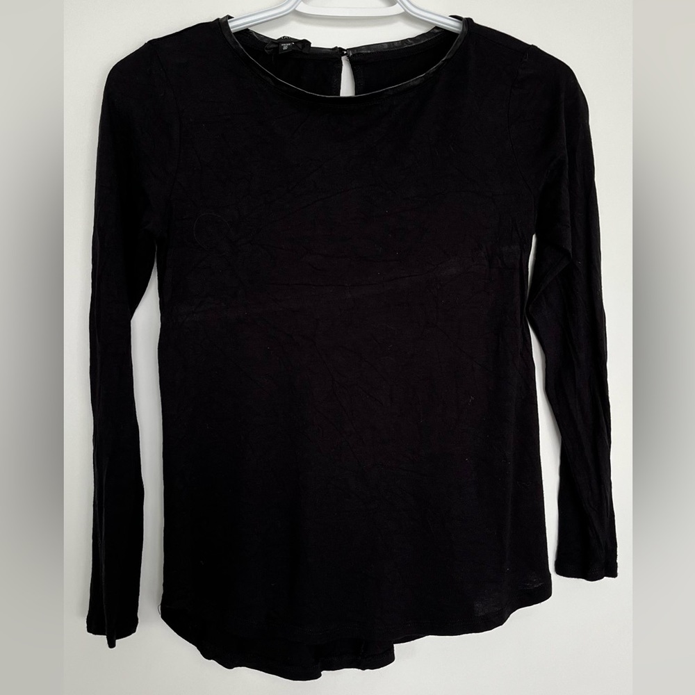 Dynamite long sleeve blouse with pleather detail